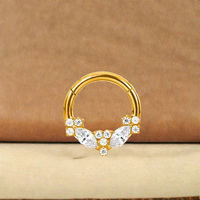 Boucles d'oreilles segmentées en titane F136 de haute qualité Getta, idéales pour le piercing Daith, pour enfants, mariages, usage quotidien, bijoux de corps tendance