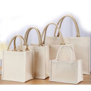 Sac à main en toile de jute personnalisé avec logo imprimé, sac de shopping portable en toile de jute, sac cadeau pour femmes, sac fourre-tout rétro en toile imperméable - Product Image 2