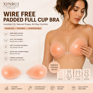 Reggiseno Sexy in Silicone Push-Up Senza Cuciture, Senza Ferretto, Imbottito, a Coppa Piena, <span class=keywords><strong>con</strong></span> Motivo Tinta Unita, Asciugatura Rapida, Design Invisibile <span class=keywords><strong>con</strong></span> Inserti Traspiranti - Product Image 1