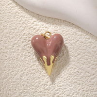 Pendentif en forme de coeur de lave Accessoire de bricolage avec cristal rouge Mini et grandes tailles Pendentifs et breloques à la mode