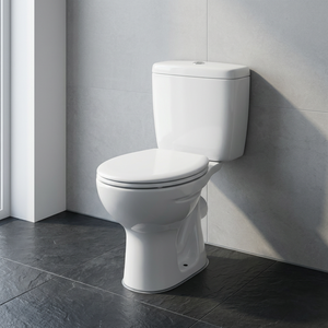WC moderne carré en céramique à deux pièces, cuvette de toilette EWC, toilette à poser au sol, commode de salle de bain, articles sanitaires - Product Image 2