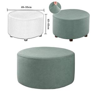 Copripiedi poggiapiedi rotondo verde con fodera in ottomana da soggiorno accessorio per mobili - Product Image 4