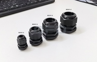 Presse-étoupe en nylon M25x1.5 noir, étanche IP68, en plastique, pour câble fileté de 10 mm, M25*1.5 pour câble de 12-15 mm de diamètre