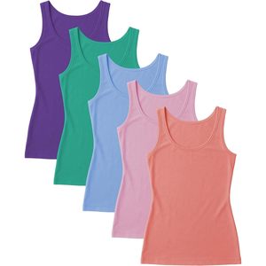 Women's Stretch Tank <b>Tops</b> Regular Length Breathable Knitted Spandex Polyester Sport Tanks Multi Colors Pack - Product Image 1