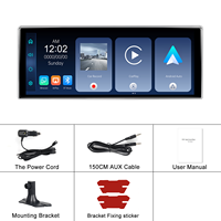 Monitor DVR de 11.26'' con Pantalla Táctil 4K, Inalámbrico, CarPlay y Android Auto, Doble Lente, Soporte para Corolla, Compatible con Cámara Trasera, 1 Año de Garantía