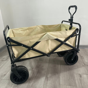 4-Wheel Enclosed Platform Collapsible Folding Iron Plastic Hand Cart <strong>Wagon</strong> for Camping Outdoor Activities Tools-OEM Customizable - Product Image 1