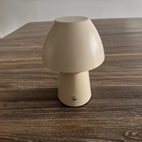 Lampe de table LED mini champignon rechargeable à commande tactile, lumière chaude, métal, sans fil, portable, pour la décoration de la maison