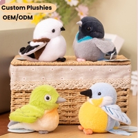 Peluche réaliste d'oiseau 12 cm, 4 styles (Pêcheur royal, Moineau), jouet en peluche doux, ornement de bureau, décoration d'intérieur, cadeau pour les amoureux des oiseaux et les enfants