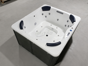 Jacuzzi Exterior para 4 Personas con Jets Potentes y Luces LED de Colores Cambiantes para Jardín de Villa y Estilo Resort - Product Image 3