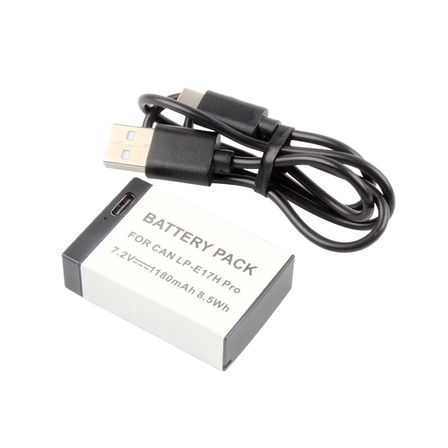 1180mAh LPE17 LP-E17 Digital Battery with TYPE-C for Canon EOS R50 R100 200D M3 M6 750D 760D T6i T6s 800D 8000D Kiss X8i Cameras