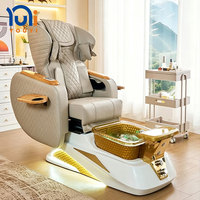 Fauteuil de pédicure inclinable de luxe YOUYI, directement de l'usine, avec massage et bain de pieds lumineux à LED pour salon de beauté