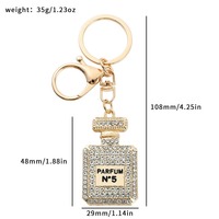 Bouteille de parfum diamant pendentif porte-clés Logo personnalisé strass parfum voiture porte-clés breloques sacs à dos porte-clés Offre Spéciale