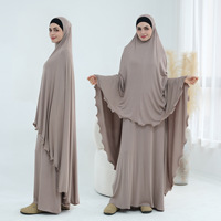 Nouvelle collection en gros de robes musulmanes turques de haute qualité, burqa modeste de longueur totale, abaya pour fille, ensemble deux pièces en jersey, jilbab pour la prière