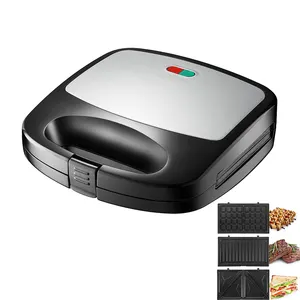 Anbolife 2 Slice Sandwich/Wafel Panini Maker Met Afneembare Platen Met Non-stick Coating Cool Touch Handvat