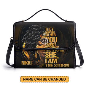 Borsa a Mano in Pelle PU di Alta Qualità per Donne, Borsa Personalizzata con Stampa '<span class=keywords><strong>I</strong></span> <span class=keywords><strong>Am</strong></span> the Storm', Borse a Tracolla per Donne - Product Image 2
