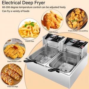 ماكينة القلي العميق التجارية الكهربائية 6L + 6L للمطبخ من الفولاذ المقاوم للصدأ ، ماكينة أوتوماتيكية - Product Image 3