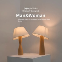 Lampe de table nordique en hêtre massif allemand, lampe de bureau en bois organique pour bureau, salon, chambre à coucher, interrupteur tactile noir, prise EU