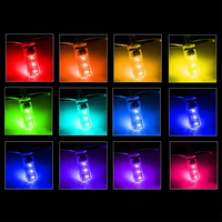 Ampoule LED RGB T10 W5W 5050 6SMD 194 147 152 158 pour voiture avec télécommande, clignotant/stroboscope, éclairage de lecture, feux de gabarit