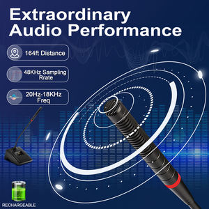 ไมโครโฟนไร้สาย QU7 UHF สำหรับการประชุม ไมโครโฟนแบบคอห่าน สำหรับการสอน การพูด และการประชุม ลดราคาพิเศษ - Product Image 5