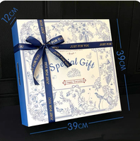 IMEE en stock, boîte cadeau carrée spéciale exquise de 15*15 pouces avec sac, boîte à fruits de luxe avec couvercle transparent