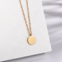 Acier inoxydable argent or rose 18 carats plaqué noir colliers à disque rond nom personnalisé date d'anniversaire texte bijoux collier