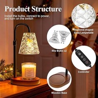 Lampe à cire fondante avec minuterie, intensité réglable et base réglable en hauteur, pour cadeaux de pendaison de crémaillère, cadeaux d'anniversaire et décoration de maison neuve