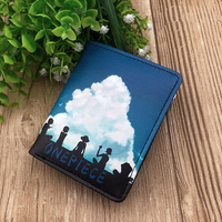 Desain baru dompet koin Anime Jepang penyimpan kartu siswa kulit PU Nami Luffy Chopper Ace dompet dengan kancing
