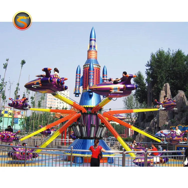 Hot sale rocking airplane rides amusement park mechanical attractions rotate kids self-control plane games