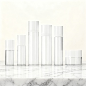 Botella de Vacío Personalizada con Revestimiento Interior Blanco Reemplazable, 15ml 30ml 50ml 100ml 120ml, Botella Transparente con Tapa Plana para Dispensar Loción - Product Image 3