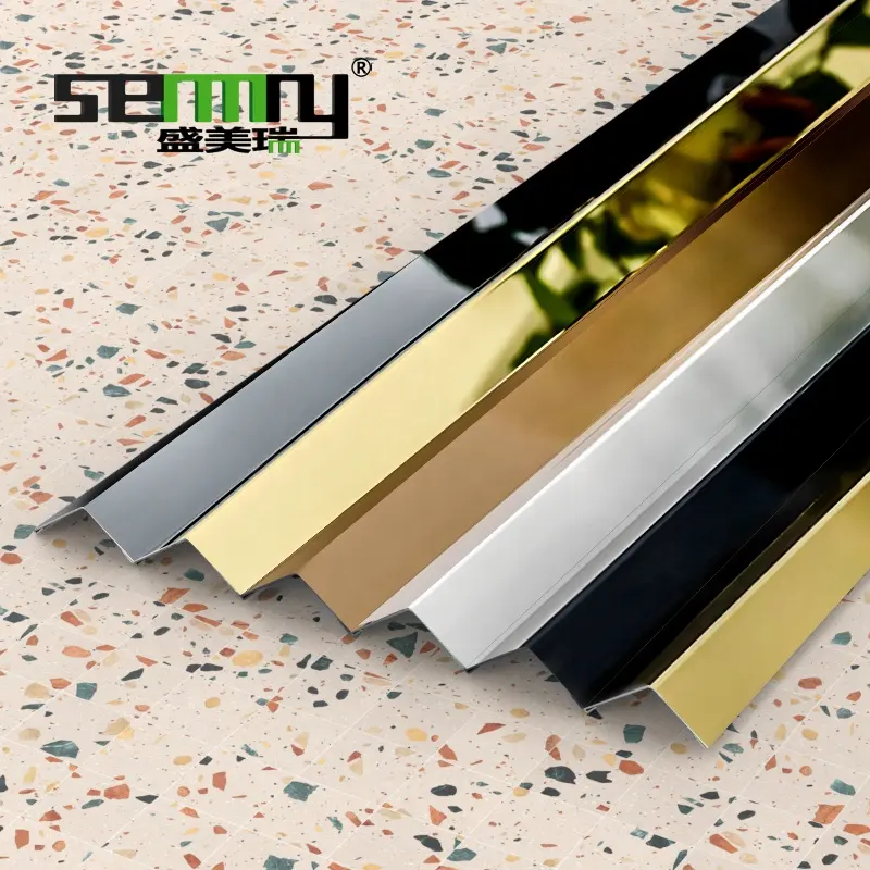 Stainless Steel Metal L Shape Edge trim Curved Corner For Outside l Shaped Tile Trim 304 Stainless ceramic tile edge trim
