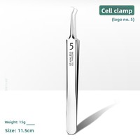 Pince à épiler anti-acné ultra-affûtée n° 5 en acier inoxydable, 3 pièces, outil pour éliminer les points noirs et les boutons, avec boîte en fer