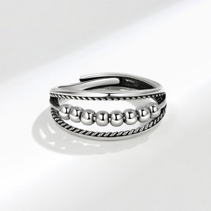 Fashion Adjustable Anxiety Rotating Beads Mens <b>Ring</b> Copper Rhodium Plated <b>Stress</b> Relief Popular Jewelry Products 2026 - Product Image 5