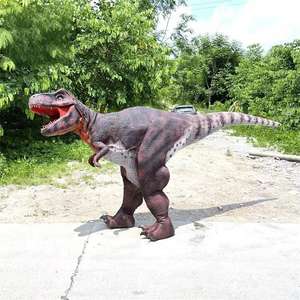 Costume de dinosaure <span class=keywords><strong>T</strong></span>-<span class=keywords><strong>Rex</strong></span> noir personnalisé, avec rugissements, structure métallique et peau en silicone, pour parcs d'attractions et d'aventure. - Product Image 1