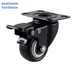 Möbel-Schwenkrolle mit Bremse, PVC-Räder, 40 kg Tragkraft, leise, langlebig, Plattenmontage - Product Image 2