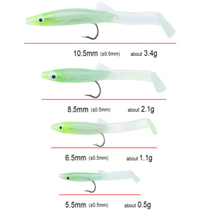 Esca Artificiale Morbida OEM in Silicone PVC a Forma di Anguilla 55mm/65mm/85mm/105mm per Pesca in <span class=keywords><strong>Mare</strong></span> e Fiume, Wobbler Swimbait - Product Image 2