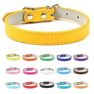 Collares de PU de Color Sólido para Perros y Gatos, <span class=keywords><strong>Collar</strong></span> Ajustable para Perros y Gatos, Accesorios para Mascotas al por Mayor - Product Image 2
