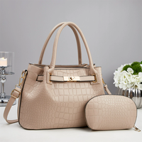 Sacs en gros pour femmes : Sac à main en cuir PU de haute qualité, sac bandoulière pour dames, motif crocodile avec portefeuille