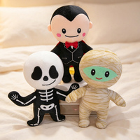 Nouvelle poupée en peluche d'Halloween, adorable momie beige, squelette de vampire, jouet en peluche, décoration de fête, ornement parfait pour un cadeau de festival