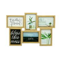Cadre photo décoratif rectangulaire en or peinture Collage bois aluminium impression numérique bois BSCI couleur bois à la mode