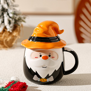 Taza de Agua con Diseño Atractivo, con Asa y Tapa, Taza de Cerámica Creativa de Alta Calidad para Navidad - Product Image 6