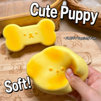 Jouet Squishy Chien Gâteau de Neige en PU à Rebond Lent, Simulation Alimentaire, Jouet Anti-Stress à Presser, Vente en Gros