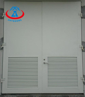 ZHTDOORS Salle de transformateur personnalisée Salle des machines Persienne en acier Double portes ignifuges