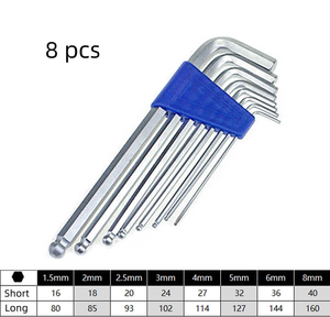 Set di chiavi esagonali a <span class=keywords><strong>brugola</strong></span> metriche a L da 7/<span class=keywords><strong>8</strong></span> pezzi 1.5-8mm in acciaio S2 con testa a sfera per riparazioni bici e domestiche - Product Image 5