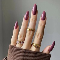 24 faux ongles ronds courts de couleur unie, style simple et minimaliste, en acrylique à presser, ongles artificiels 2129