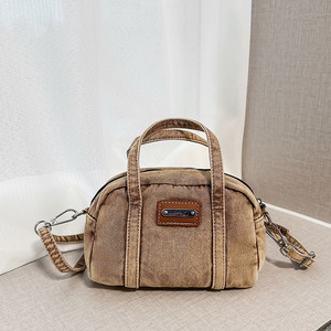 Washed Denim <b>Bag</b> New Arrival Large Capacity Crossbody Shoulder <b>Bag</b> for Women Portable Denim Boston <b>Bag</b> With Zipper Design - Product Image 2