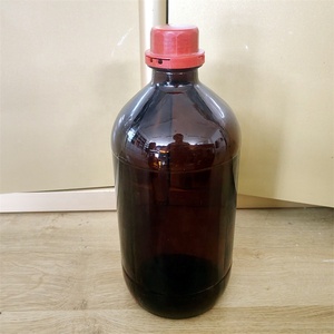 Commercio all'ingrosso 500ml 1000ml 1 litro vite superiore ambra bottiglia di <span class=keywords><strong>vetro</strong></span> chimico reagente per laboratorio con tappo di plastica - Product Image 5