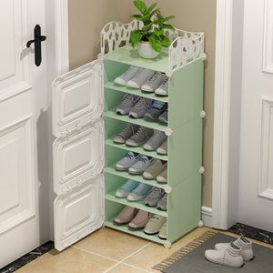 <b>Shoe</b> <b>Rack</b> Plastic Stackable <b>Storage</b> Cabinet For Entryway Home Use Minimalist Design Modern Appearance Freestanding - Product Image 1