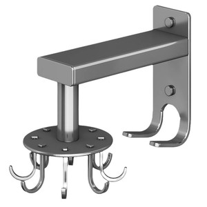 Yunxuan <b>Kitchen</b> Rotating <b>Hook</b> Wall Mounted Storage Rack Gunmetal Gray No Drill Punch Free Spatula And Cutting Board Holder - Product Image 5