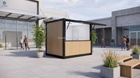 Skyacross - Café mobile en conteneur préfabriqué avec panneaux sandwich, design moderne et installation facile