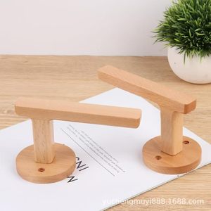 Wooden Hat Rack <b>Wall</b> Mounted L Shape Solid Wood Clothes Bag <b>Storage</b> Organizer <b>Hanging</b> For Home Use - Product Image 1